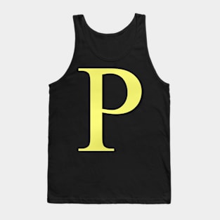 The Letter P in Shadowed Gold Tank Top